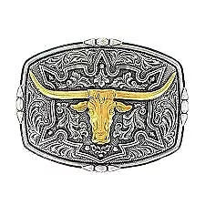 Nocona Rectangle Gold & Silver Longhorn 37688