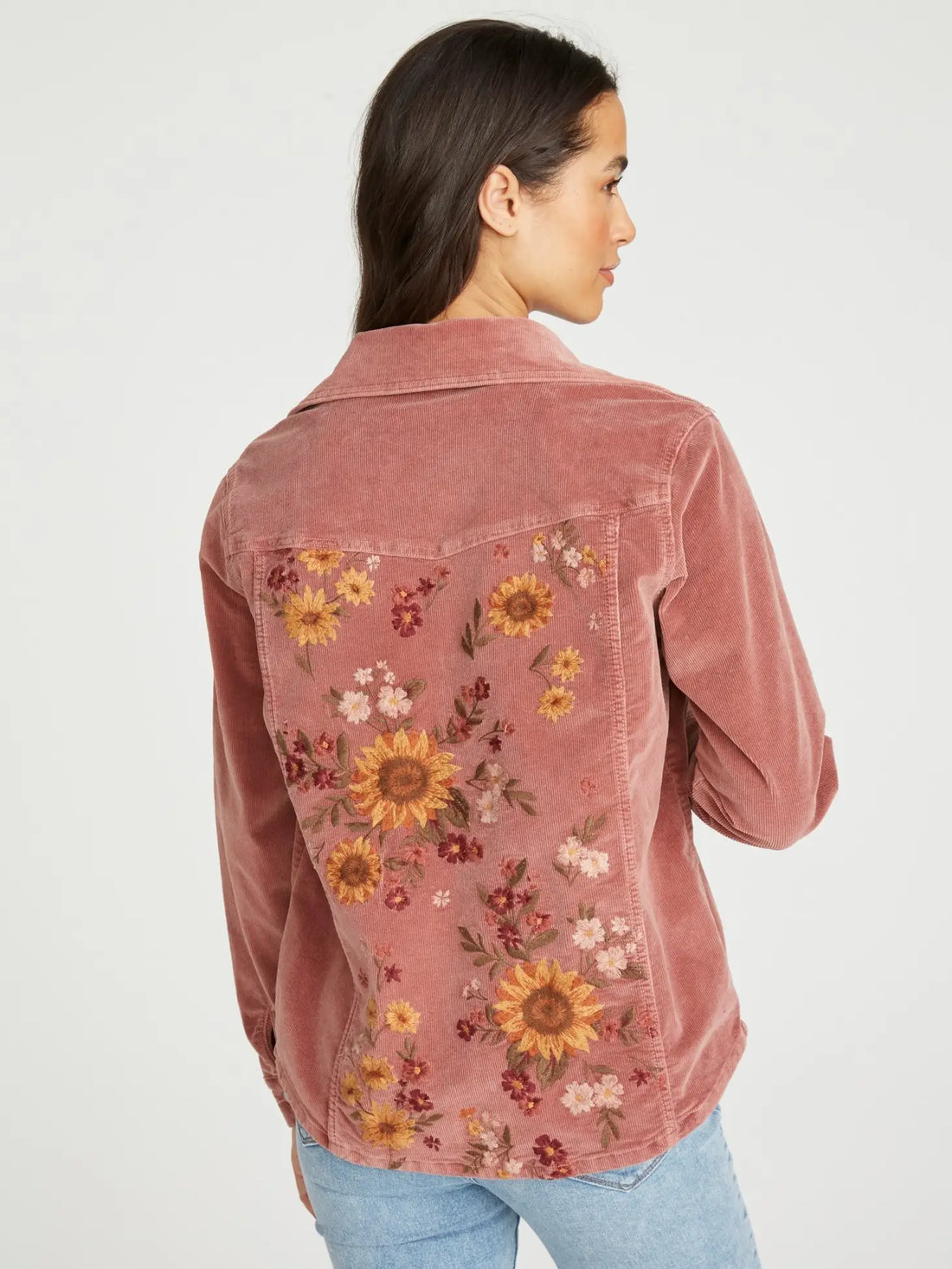 Driftwood Shayna Shirt Jacket Falling Sunflower