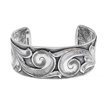 Clint Orms Bracelet 1860 Sterling Silver Scroll Overlays