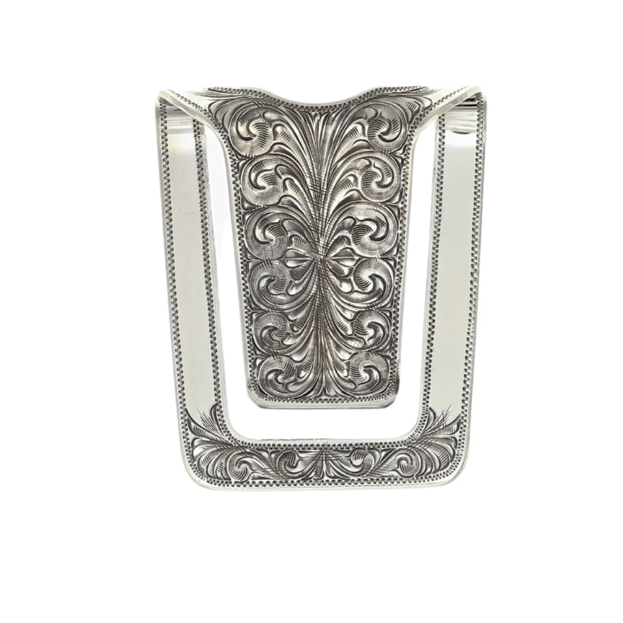 Clint Orms San Augustine 1800 Large Sterling Silver Engraved Money Clip