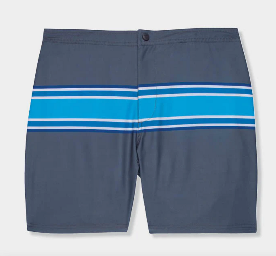 Gen Teal Stripe Performance Swim